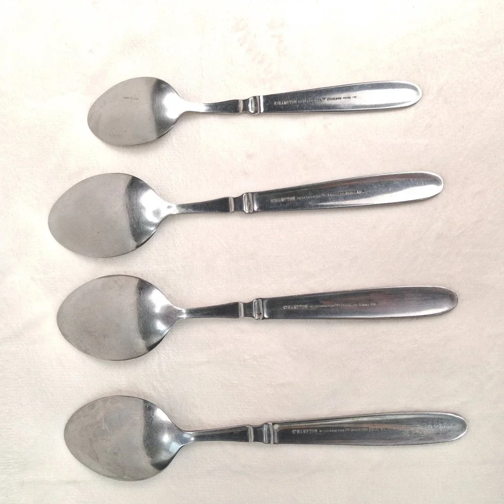 Hampton Silversmiths Bistro Stainless Flatware Lot 4 Spoons Replacement